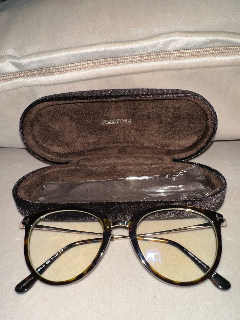 NWOT-Tom Ford Women’s Tortoiseshell and Gold Round Optical Glasses
